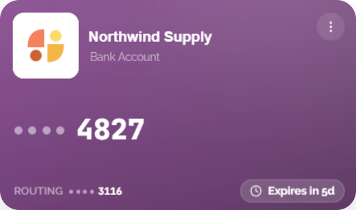 Northwind Supply bank account ending 4827